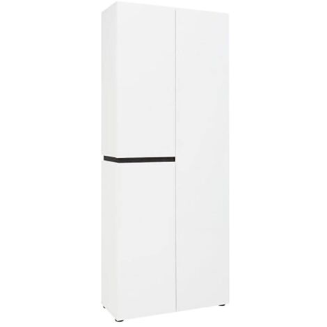 Scarpiera Baiso, Mobile Portascarpe 10 Ripiani, 42 Paia Made in Italy, 34x80x200h cm Bianco Lucido