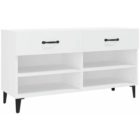 Scarpiera Bianca 102x35x55 cm in Legno Multistrato vidaXL