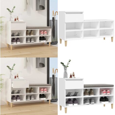 Scarpiera Bianca 102x36x60 cm in Legno Multistrato - Scarpiera da interno - Scarpiera per casa
