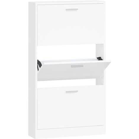Scarpiera Bianca 59x17x108 cm in Legno Multistrato vidaXL