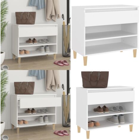 Scarpiera Bianca 70x36x60 cm in Legno Multistrato - Scarpiera da ingresso - Scarpiera per scarpe