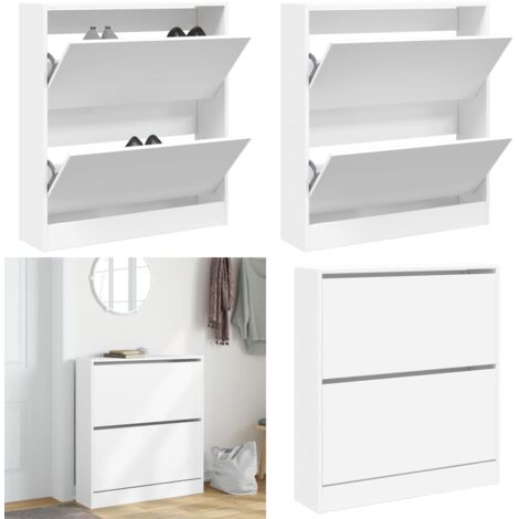 Scarpiera Bianca 80x21x87,5 cm in Legno Multistrato - Scarpiera da interno - Scarpiera per ingresso