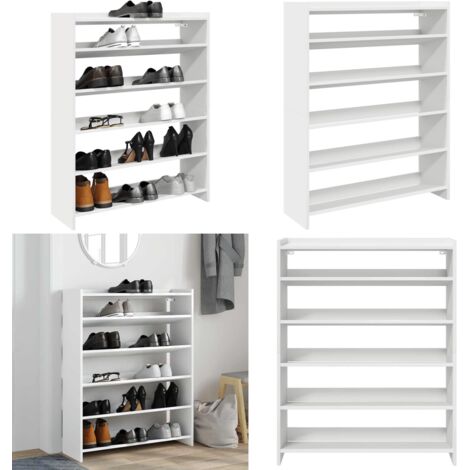 Scarpiera Bianca 80x25x100 cm in Legno Multistrato - Scarpiera da ingresso - Scarpiera per scarpe