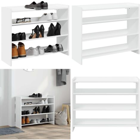 Scarpiera Bianca 80x25x62 cm in Legno Multistrato - Scarpiera da ingresso - Scarpiera per scarpe