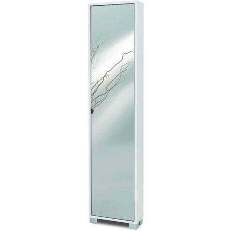 SCARPIERA BIANCO FIAMMATO 43X18XH190CM A SPECCHIO