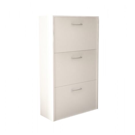 Scarpiera con 3 ante a ribalta salvaspazio di colore Bianco mod. Molly