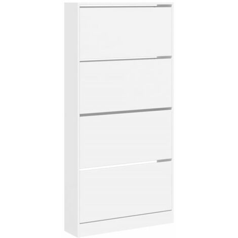 Scarpiera con 4 Cassetti Ribaltabili Bianca 80x21x163,5 cm vidaXL