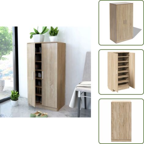 Scarpiera con 7 ripiani - vidaXL Scarpiera con 7 Mensole Colore Rovere - Scarpiera per entrata