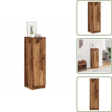Scarpiera con anta - vidaXL Scarpiera Legno Antico 29,5x35x100,5 cm in Truciolato - Scarpiera per casa