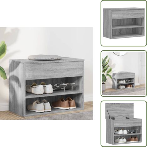 Scarpiera con cassetto - vidaXL Scarpiera Grigio Sonoma 60x30x45 cm in Legno Multistrato - Scarpiera per interni