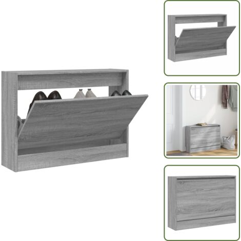 Scarpiera con cassetto - vidaXL Scarpiera Grigio Sonoma 80x21x57 cm in Legno Multistrato - Scarpiera per casa