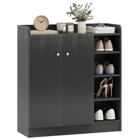 Scarpiera con ripiani regolabili, 83 x 30 x 90 cm, nero