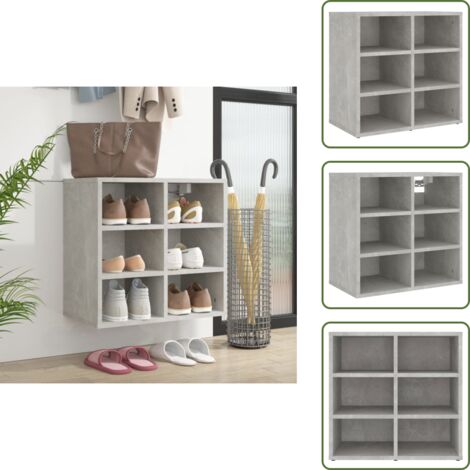 Scarpiera con scomparti - vidaXL Scarpiera Grigio Cemento 52,5x30x50 cm - Scarpiera per interni