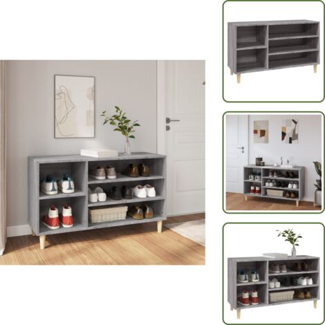 Scarpiera con scomparti - vidaXL Scarpiera Grigio Sonoma 102x36x60 cm in Legno Multistrato - Scarpiera per calzature