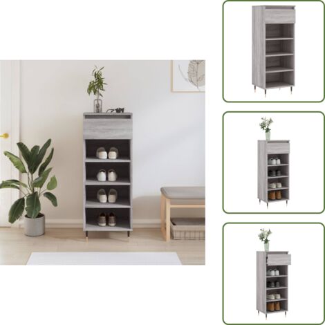 Scarpiera con scomparti - vidaXL Scarpiera Grigio Sonoma 40x36x105 cm in Legno Multistrato - Scarpiera per casa