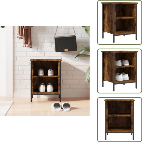 Scarpiera con scomparti - vidaXL Scarpiera Rovere Fumo 38x35x50 cm in Legno Multistrato - Scarpiera per scarpe