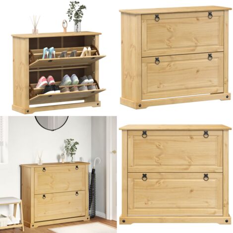 Scarpiera Corona 99x32x85 cm in Legno Massello di Pino - Scarpiera in pino - Scarpiera con cassetti