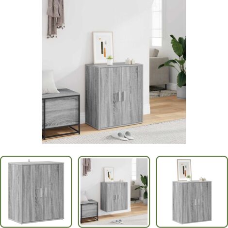 Scarpiera da camera da letto -  Scarpiera Grigio Sonoma 60x35x70 cm in Legno Multistrato