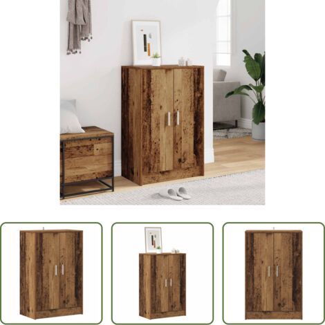 Scarpiera da camera da letto -  Scarpiera Legno Antico 60x35x92 cm in Legno Multistrato