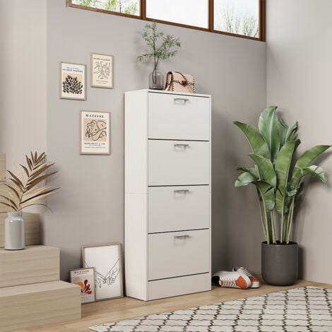 LIVINITY Scarpiera da ingresso Gregor, Bianco, 63 x 150 cm, Vicco