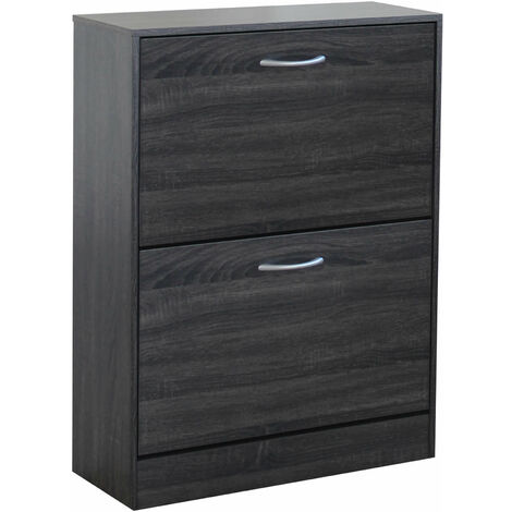 Scarpiera da interno a 2 ante in legno Cristel -  DarkGrey