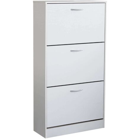Scarpiera da interno a 3 ante in legno con doppio scomparto Flora -  BurlyWood