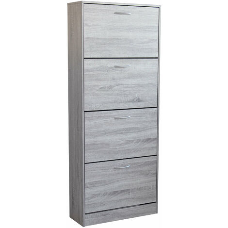 Scarpiera da interno con 4 sportelli a ribalta in legno Helena -  LightGrey