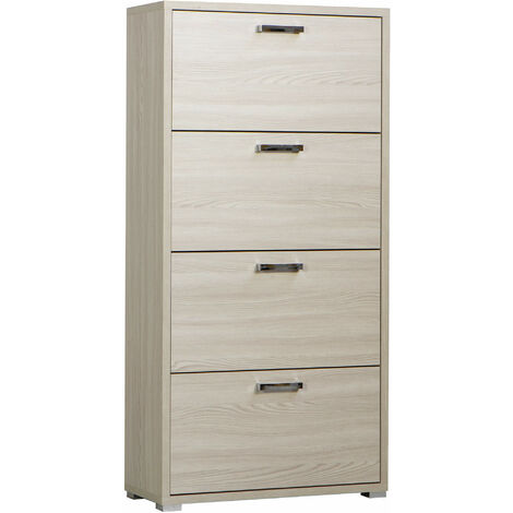 Scarpiera da interno in legno a 4 ante con triplo scomparto Gemma -  BurlyWood