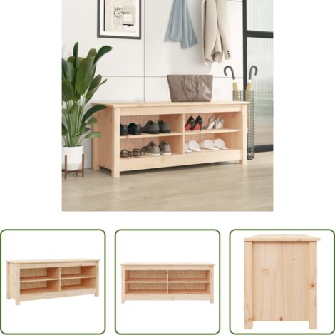 Scarpiera da interno -  Scarpiera 110x38x45,5 cm in Legno Massello di Pino