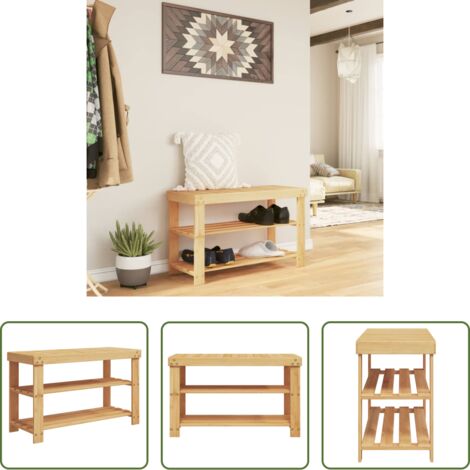 Scarpiera da interno -  Scarpiera 3 Ripiani 70x27,5x45 cm Bambù