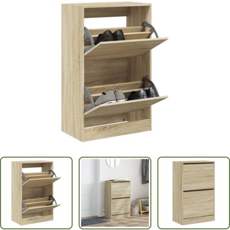 Scarpiera da interno -  Scarpiera Rovere Sonoma 60x34x96,5 cm in Legno Multistrato