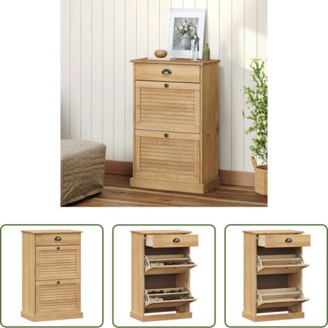 Scarpiera da interno -  Scarpiera VIGO 60x35x96 cm in Legno Massello di Pino