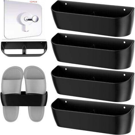 Scarpiera da parete, ripiano porta scarpe 3D con scomparti per camper, con viti e retro adesivo, 6 ripiani per scarpe + 12 adesivi per cornici, con viti.