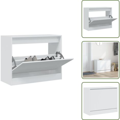 Scarpiera da parete - vidaXL Scarpiera Bianca 80x34x63 cm in Legno Multistrato - Scarpiera salvaspazio