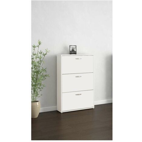 Scarpiera doppia a 3 ribalte bianco