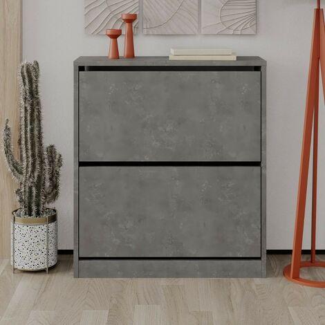 Scarpiera due ante a ribalta SHC520RETRO 73x26x82.5H colore grigio retro