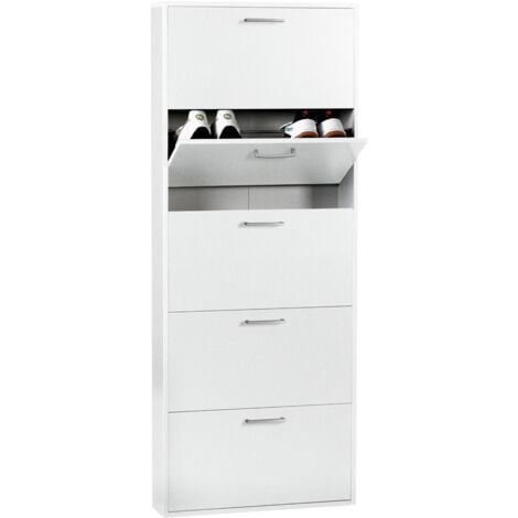 SCARPIERA ESPRESSO 5 RIBALTE 65X15XH174CM BIANCA