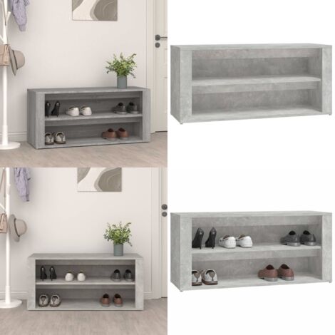 Scarpiera Grigio Cemento 100x35x45 cm in Legno Multistrato - Scarpiera grigio cemento - Scarpiera da interno