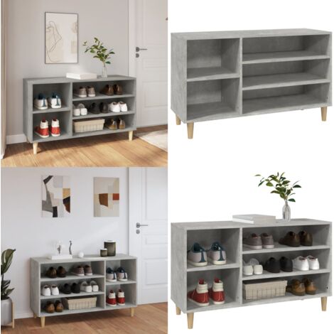 Scarpiera Grigio Cemento 102x36x60 cm in Legno Multistrato - Scarpiera da ingresso - Scarpiera grigio cemento