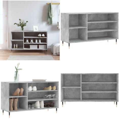 Scarpiera Grigio Cemento 102x36x60 cm in Legno Multistrato - Scarpiera grigio cemento - Scarpiera con scomparti