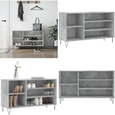 Scarpiera Grigio Cemento 102x36x60 cm in Legno Multistrato - Scarpiera grigio cemento - Scarpiera con scomparti