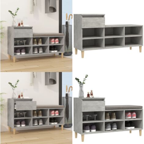 Scarpiera Grigio Cemento 102x36x60 cm in Legno Multistrato - Scarpiera grigio cemento - Scarpiera da interno