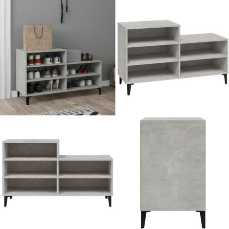Scarpiera Grigio Cemento 102x36x60 cm in Legno Multistrato - Scarpiera grigio cemento - Scarpiera da interno