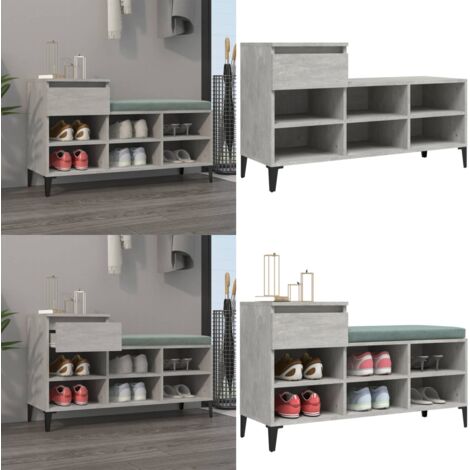 Scarpiera Grigio Cemento 102x36x60 cm in Legno Multistrato - Scarpiera grigio cemento - Scarpiera da interno