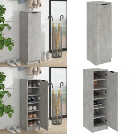 Scarpiera Grigio Cemento 30x35x100 cm in Legno Multistrato - Scarpiera grigio cemento - Scarpiera da interno