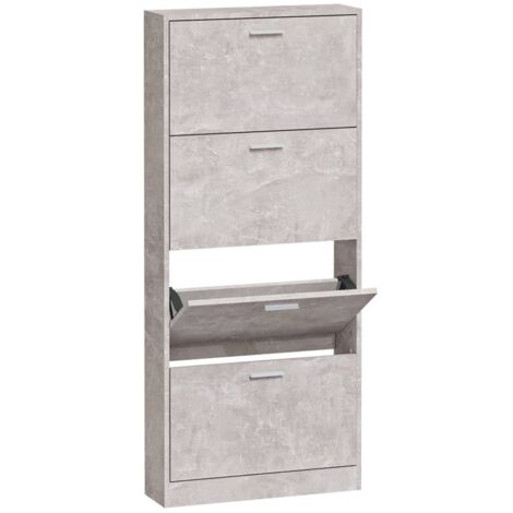 Scarpiera Grigio Cemento 59x17x150 cm in Legno Multistrato vidaXL