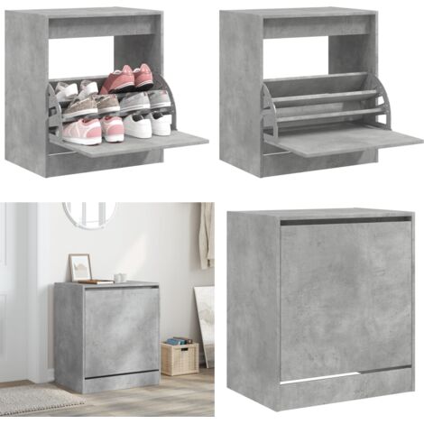 Scarpiera Grigio Cemento 60x42x69 cm in Legno Multistrato - Scarpiera grigio cemento - Scarpiera da interno