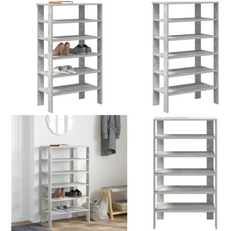 Scarpiera Grigio Cemento 61x32x105 cm in Truciolato - Scarpiera grigio cemento - Scarpiera per ingresso