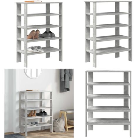 Scarpiera Grigio Cemento 61x32x87,5 cm in Legno Multistrato - Scarpiera grigio cemento - Scarpiera per ingresso