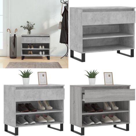 Scarpiera Grigio Cemento 70x36x60 cm in Legno Multistrato - Scarpiera grigio cemento - Scarpiera con cassetto
